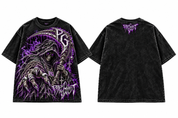 The Reaper oversized tee in Black - front and back